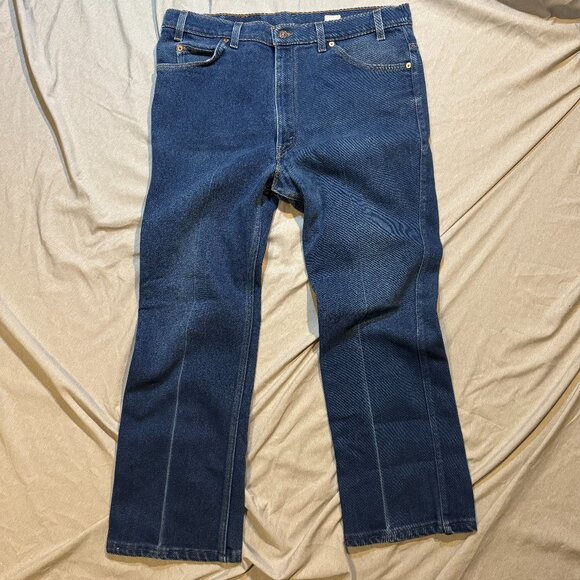 Vintage 1996 Levi's 517 Orange Tab Fade Flared Boot Cut Denim Jeans 40x32 - Picture 1 of 7
